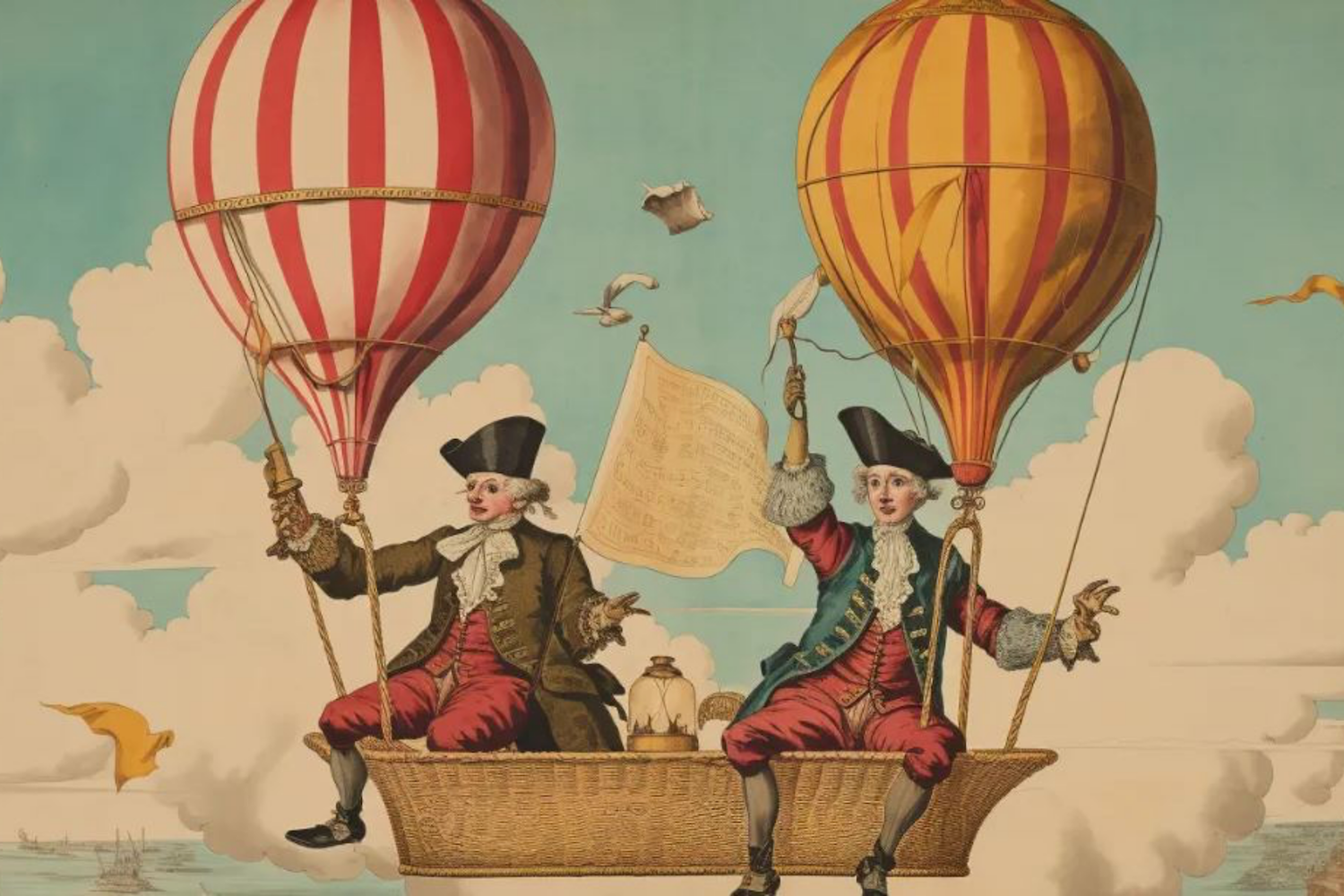 Two revolutionaries on an air balloon